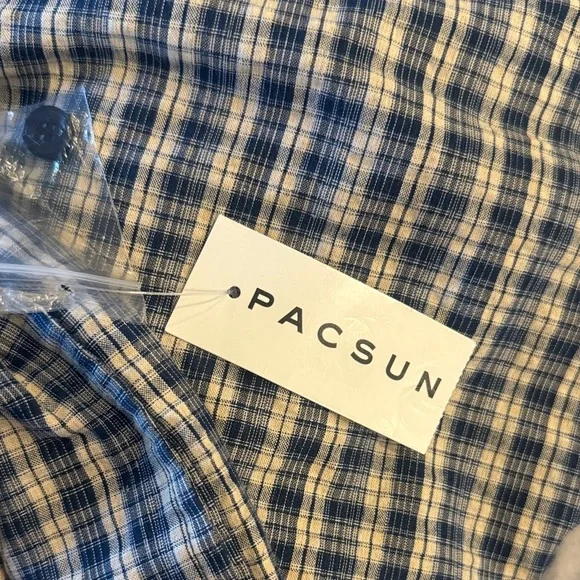 PacSun Blue Plaid Kids Bottoms - Picture 4 of 4